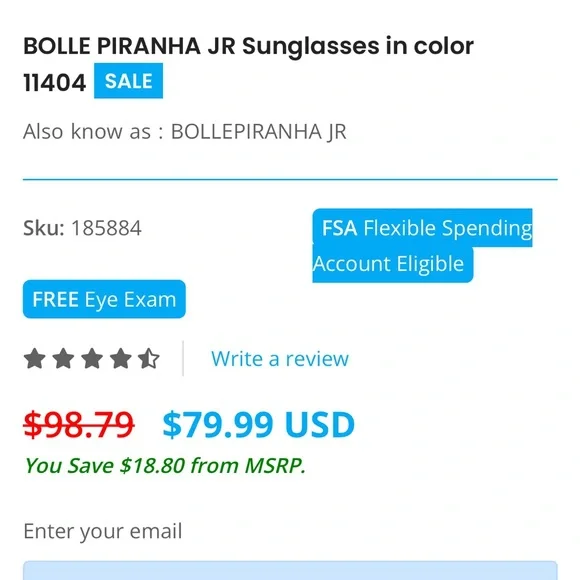 EUC Bolle Children’s Pirahna Jr Sunglasses with case - Picture 3 of 16